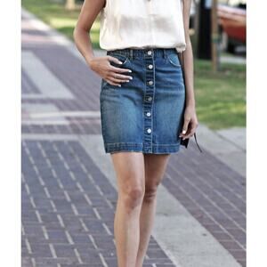 H&M Button Up Jean Skirt Denim Skirt Size 10